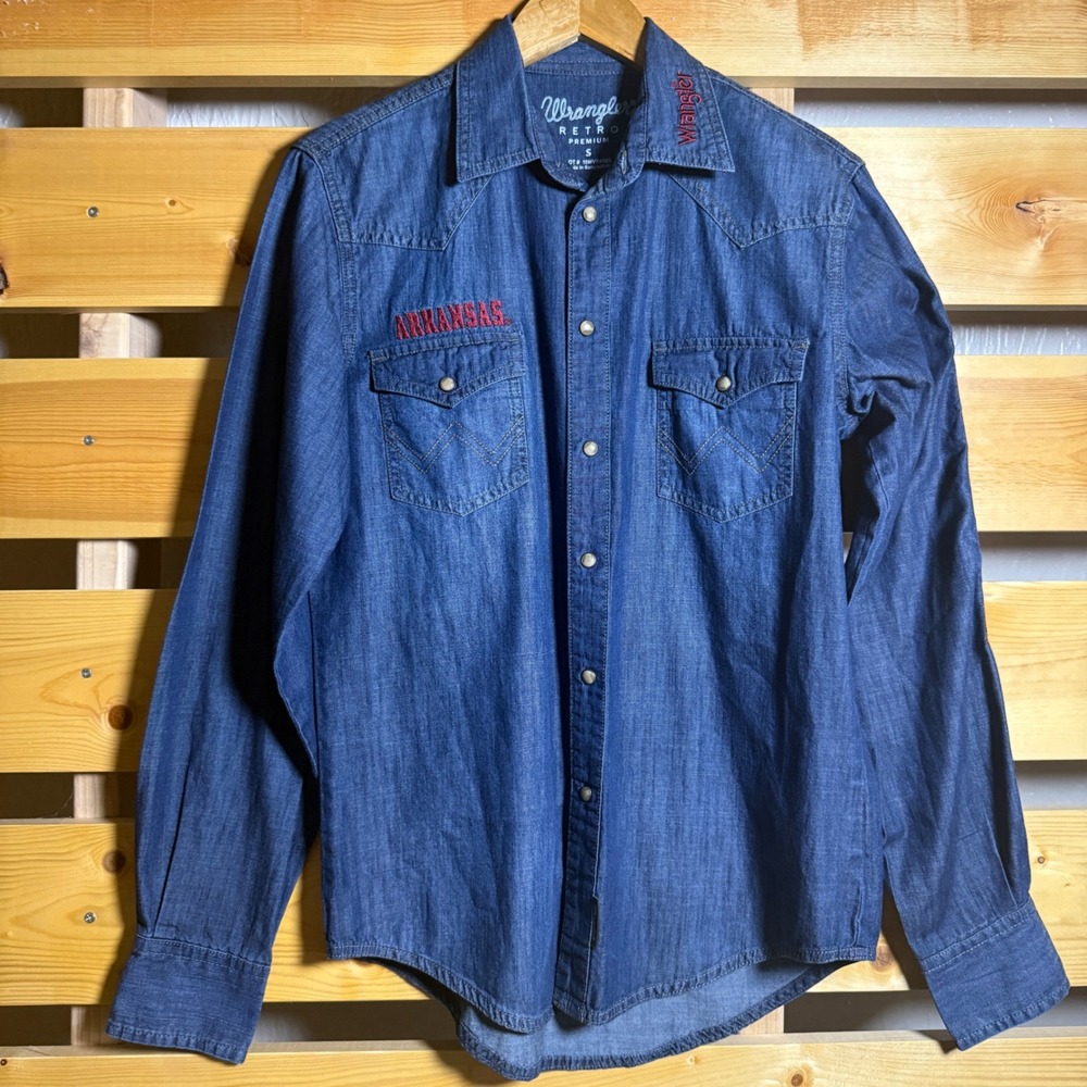 Arkansas Razorbacks Wrangler Retro Premium Western Shirt Mens S Gameday Tailgate